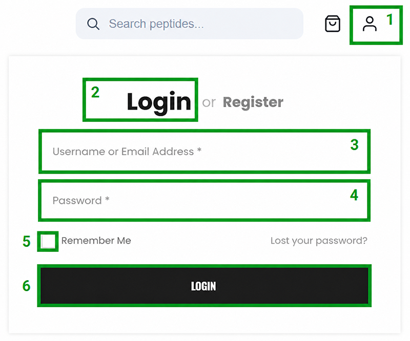 Login form on the My Account page